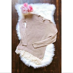 LOFT lace trim sweater